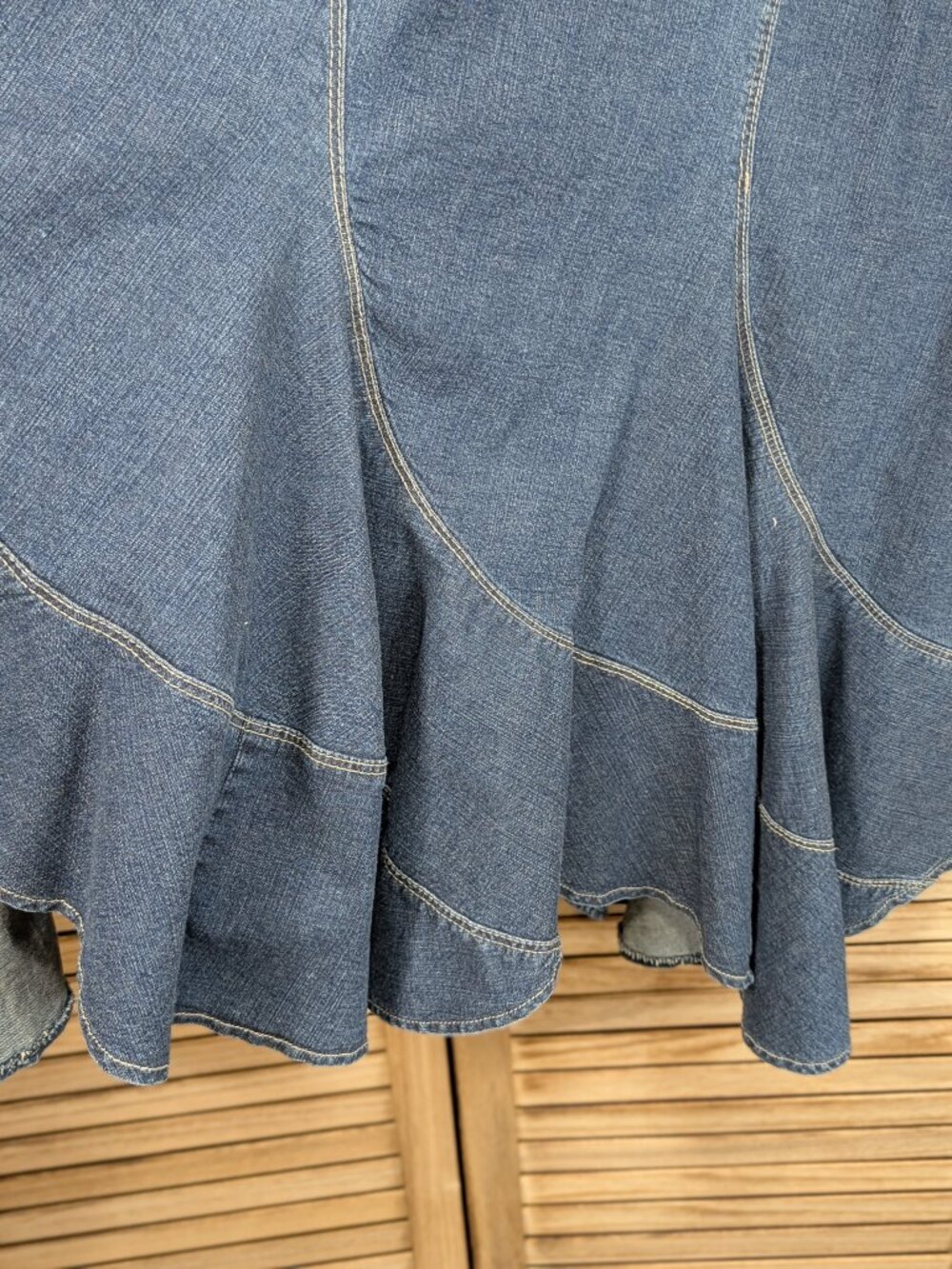 Live a Little Classic Blue Denim Flared Midi Skirt size 18W - Picture 2 of 6